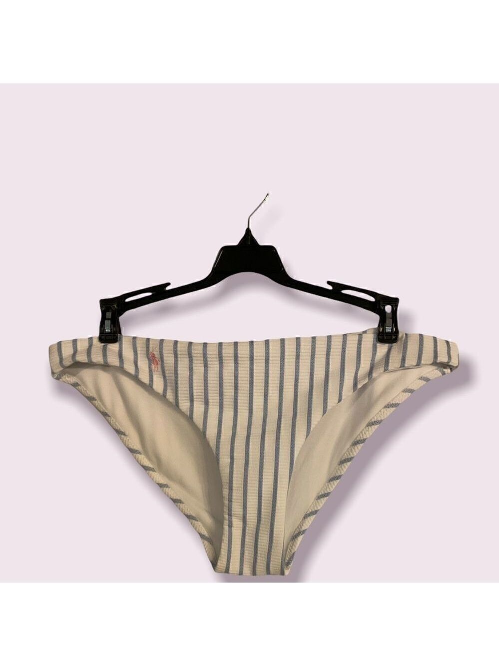 Ralph Lauren Bikini Bottom Large White Blue Stripe
